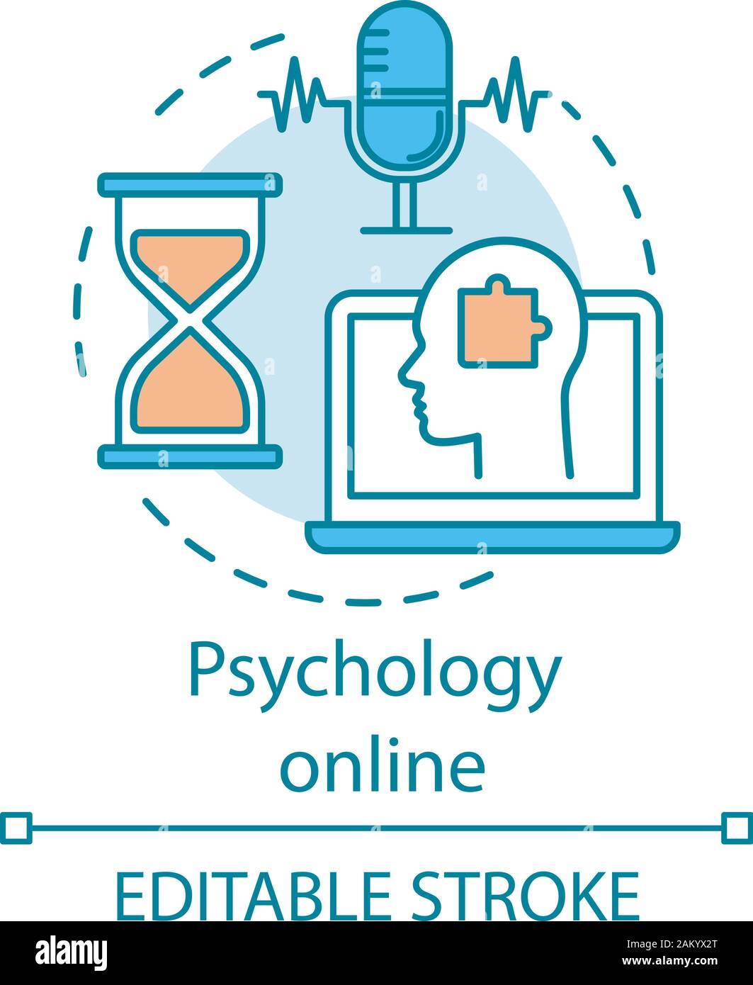 Psychology online concept icon. Psychotherapeutic session. Chat with