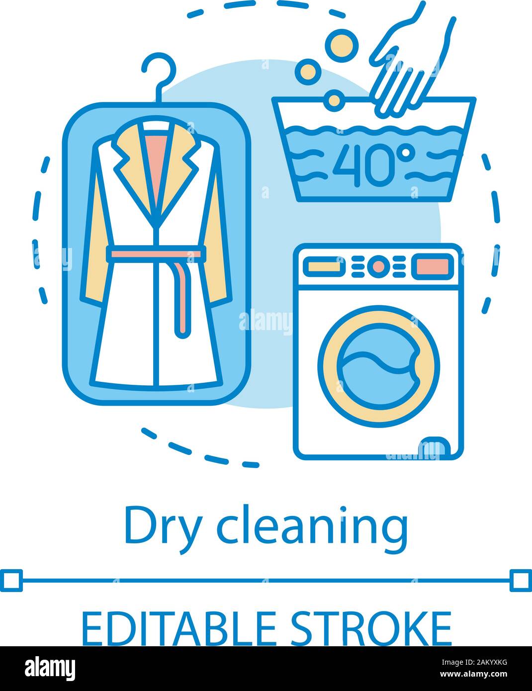 Dry cleaning concept icon. Cleaning method idea thin line illustration