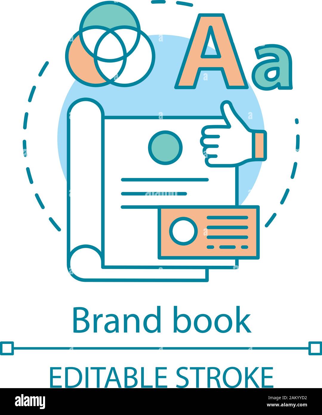 Brand book concept icon. Brand management idea thin line illustration