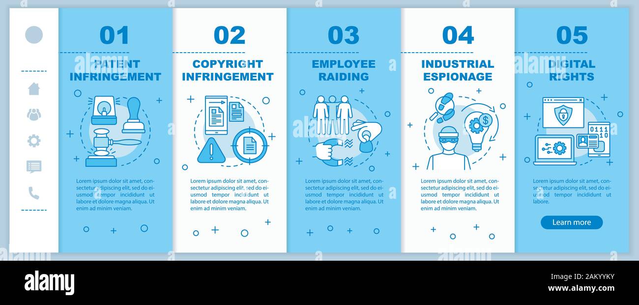 Business ethics onboarding mobile web pages vector template. Safe workplace. Responsive smartphone website interface idea with linear illustrations. W Stock Vector