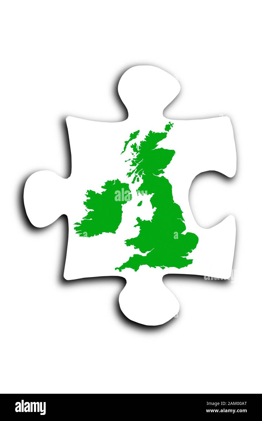 Jigsaw piece with map of Great Britain Stock Photo