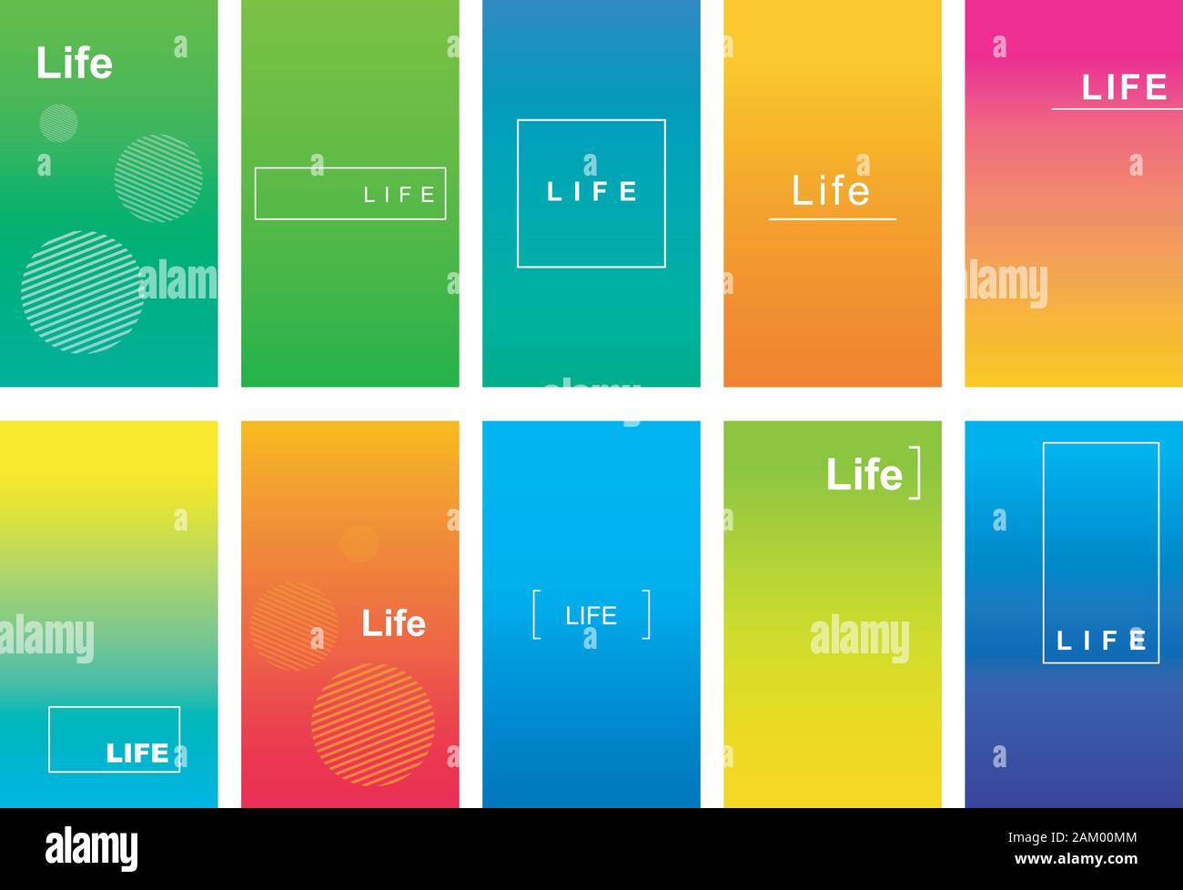 Life Social Media Stories Duotone Template Set Gradient
