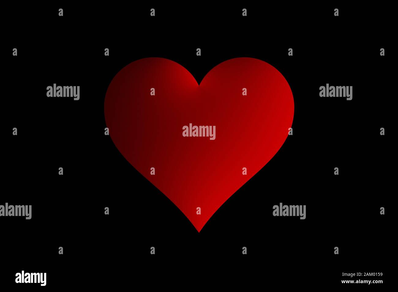 One Red Heart on Black Background CGI Illustration Stock Photo Alamy