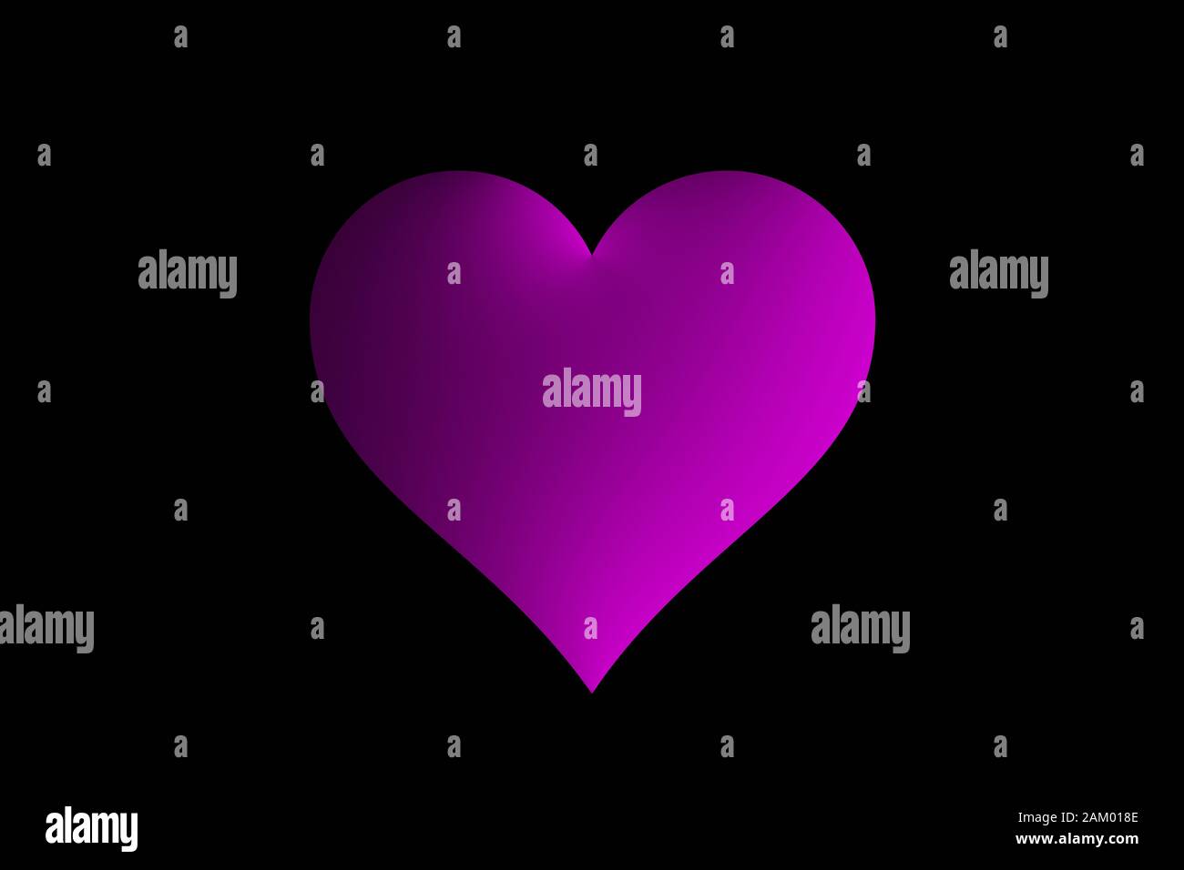 One Purple Heart on Black Background CGI Illustration Stock Photo Alamy