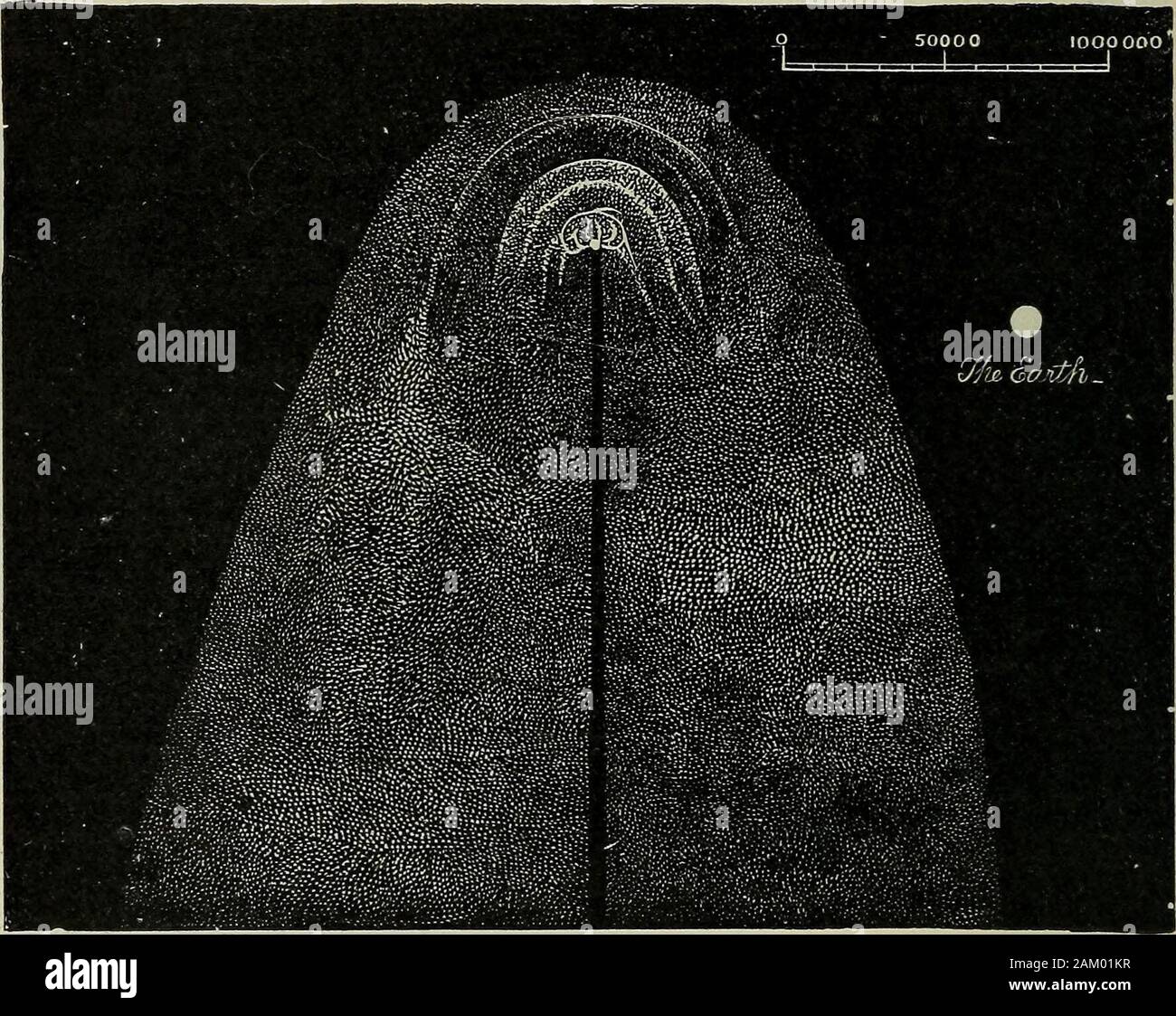 The elements of astronomy; a textbook . solutely identical with that givenby the blue base of a candle flame ; or, better, by a Bunsen S/uctra vf Cor/ut V ix .ill?i i-JK ilillnl - inn Fig. 92.—Comet Spectra. (For convenience in engraving, the dark lines of the solar spectrum in the lowest stripof the figure are represented as bright.) burner consuming ordinary coal gas. Occasionally a fourthband is seen in the violet, and when the comet approaches un-usually near the sun, the bright lines of sodium, magnesium,(and probably iron) sometimes appear. There seem to becases, also, in which differe Stock Photo