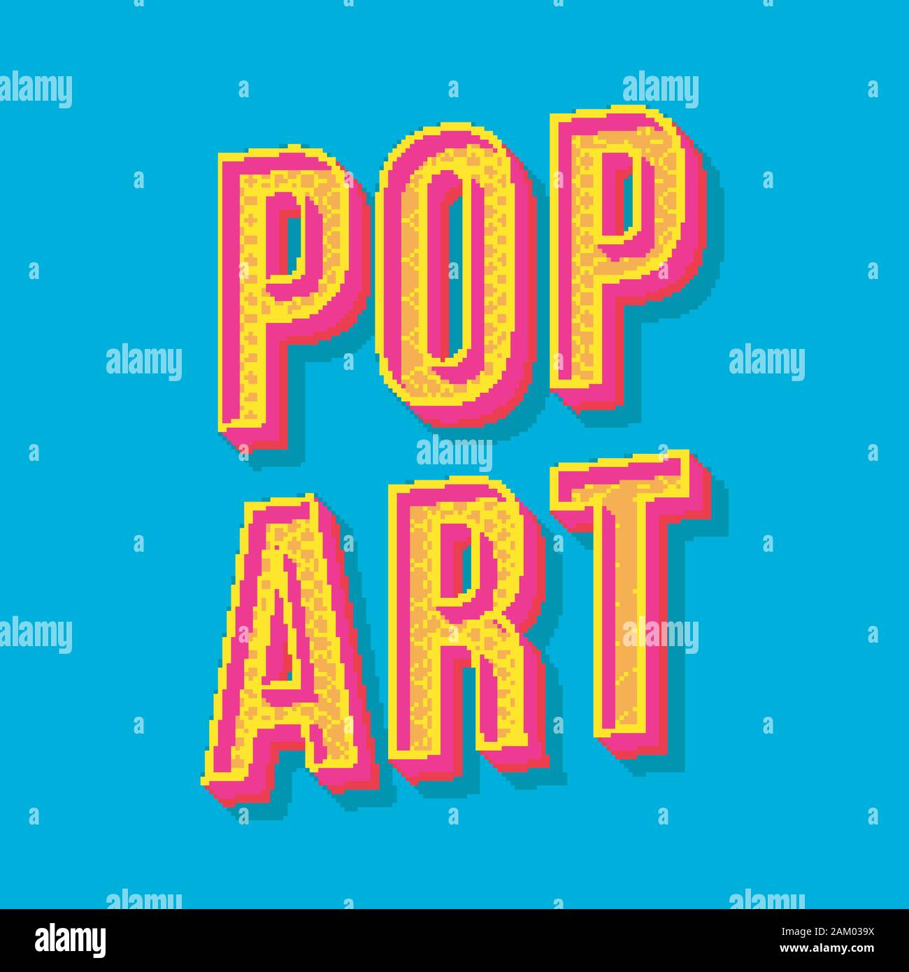 Pop art vintage 3d vector lettering. Retro bold font, typeface. Yellow dotted stylized text. Old school style 90s, 80s poster, banner, t shir Stock Vector Image & Art - Alamy