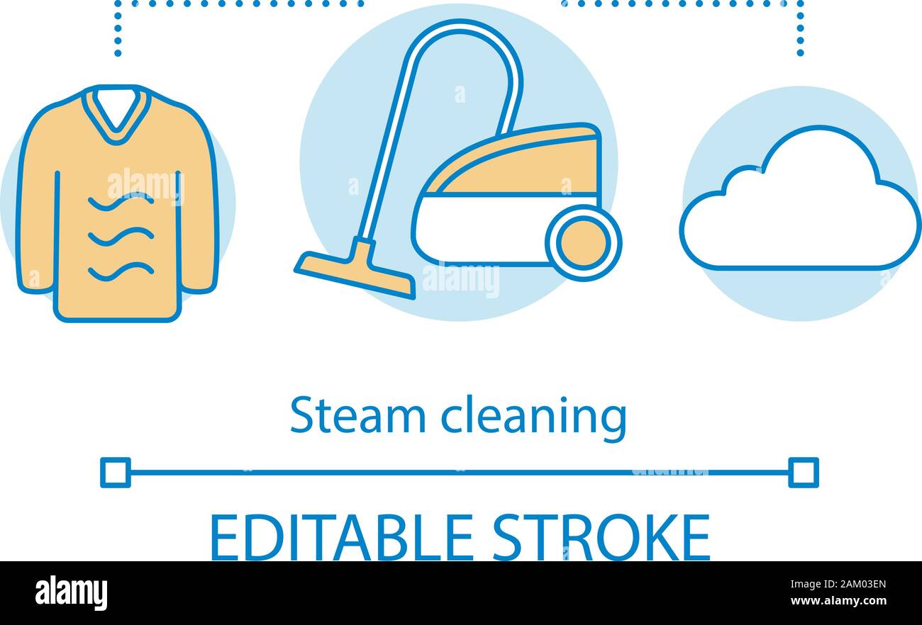 Steam cleaning concept icon. Cleaning method idea thin line