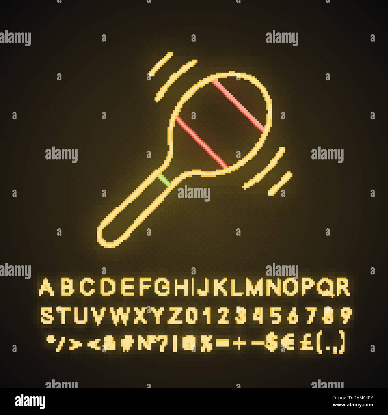 Maraca Neon Light Icon Percussion Musical Instrument Rumba Shaker Baby Rattle Glowing Sign With Alphabet Numbers And Symbols Vector Isolated Ill Stock Vector Image Art Alamy