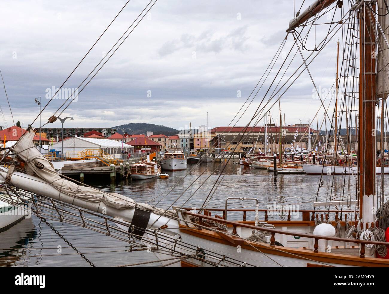 Hobart Harbor During the Wooden Boat Festival Stock Photo Alamy