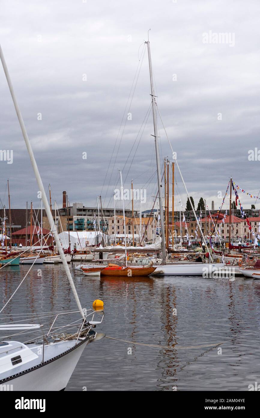 Wooden Boat Festival in Hobart Tasmania, Vertical Shot Stock Photo Alamy