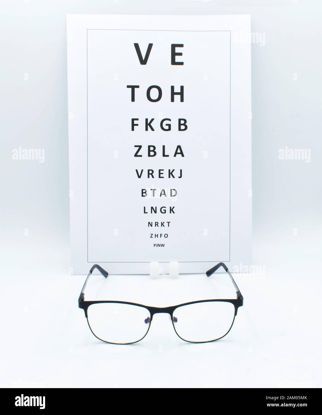 Vision Check Table Checking vision table with glasses. Ophthalmologist accessories ...