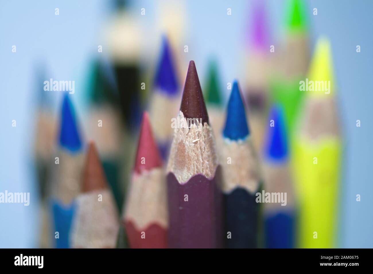 Color pencils with a blurry background Stock Photo Alamy