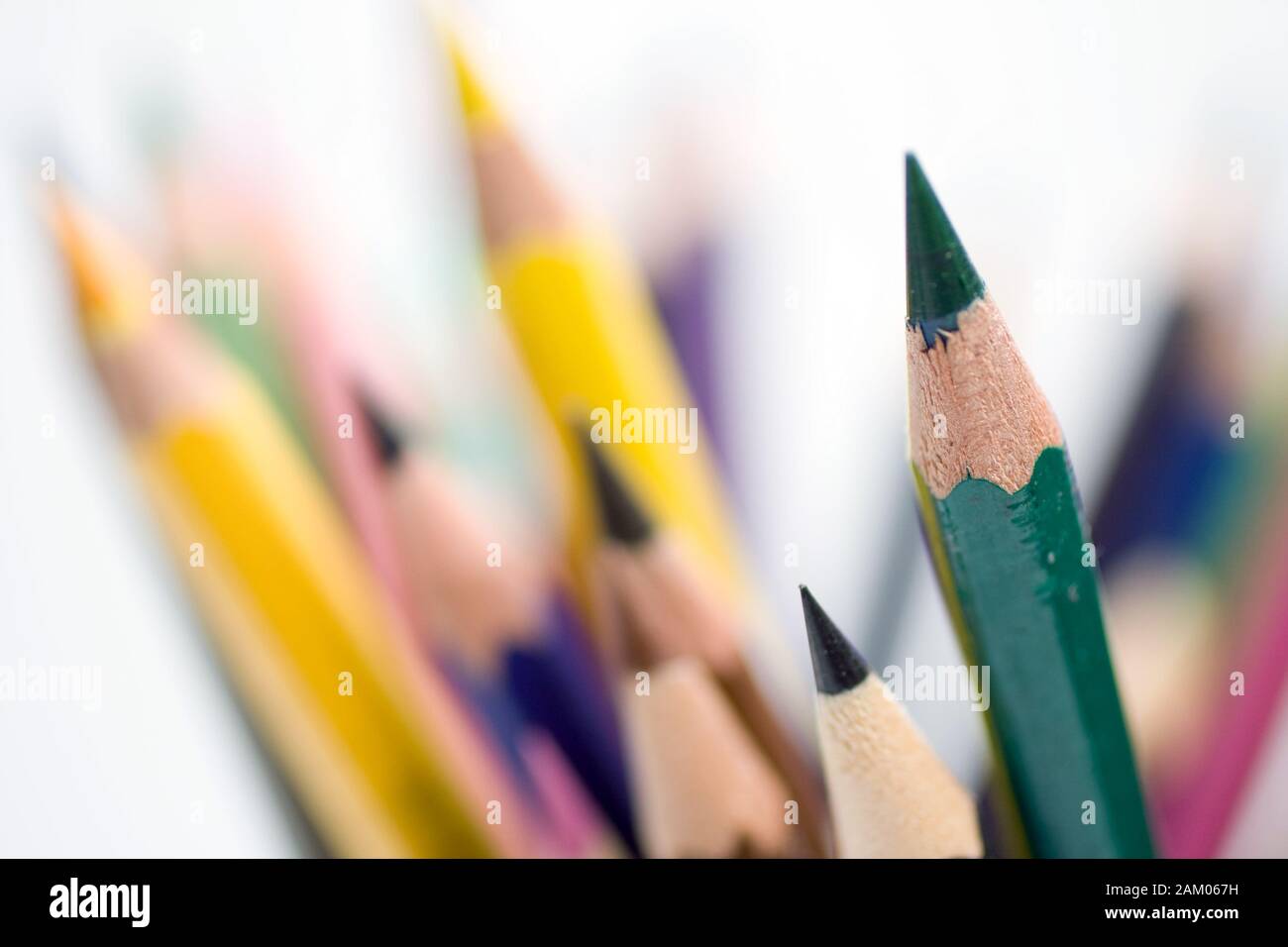 Color pencils with a blurry background Stock Photo Alamy