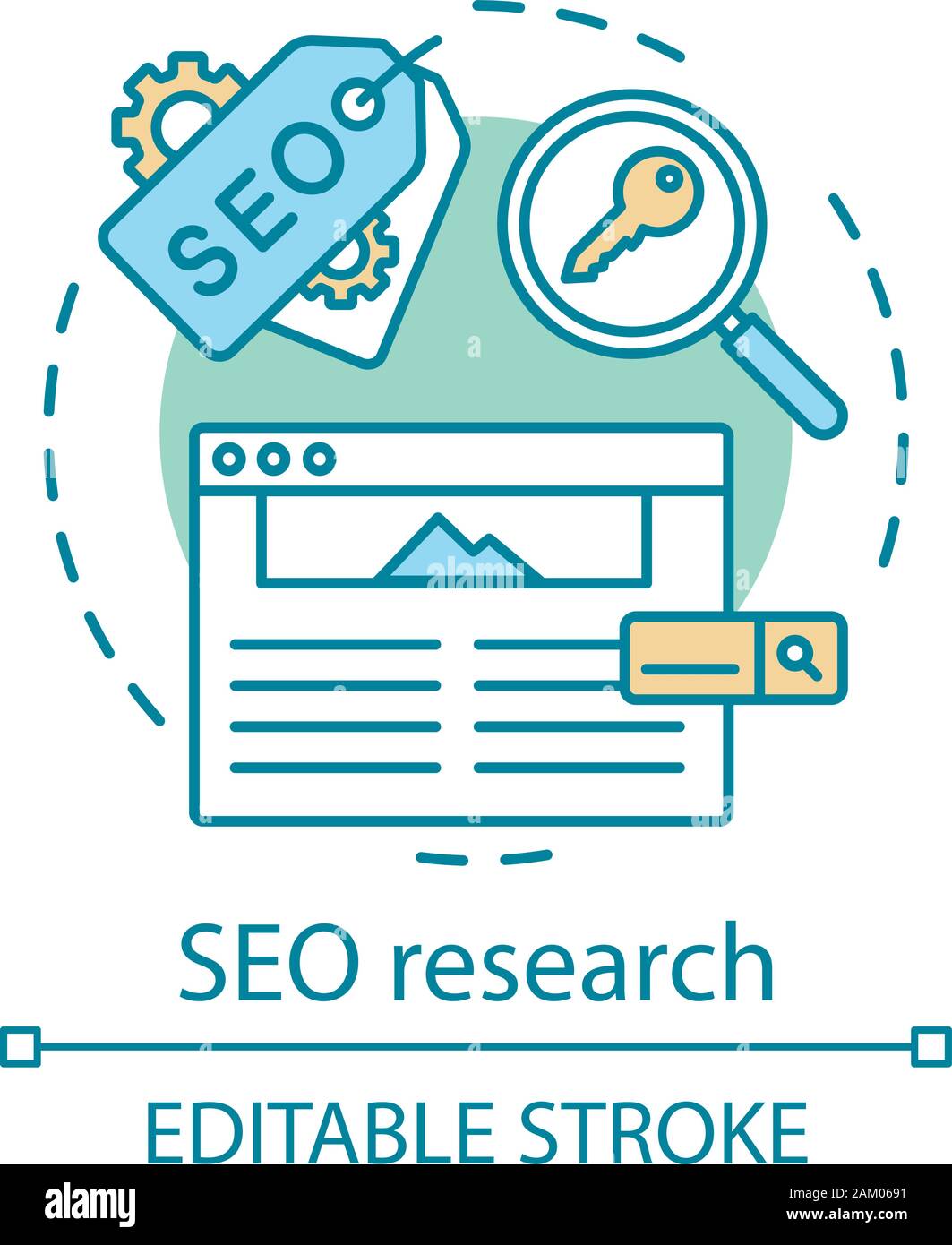 Seo Research Concept Icon Search Engine Optimization Idea Thin Line Illustration Digital Marketing Seo Analysis Keyword Search Website Ranking V Stock Vector Image Art Alamy