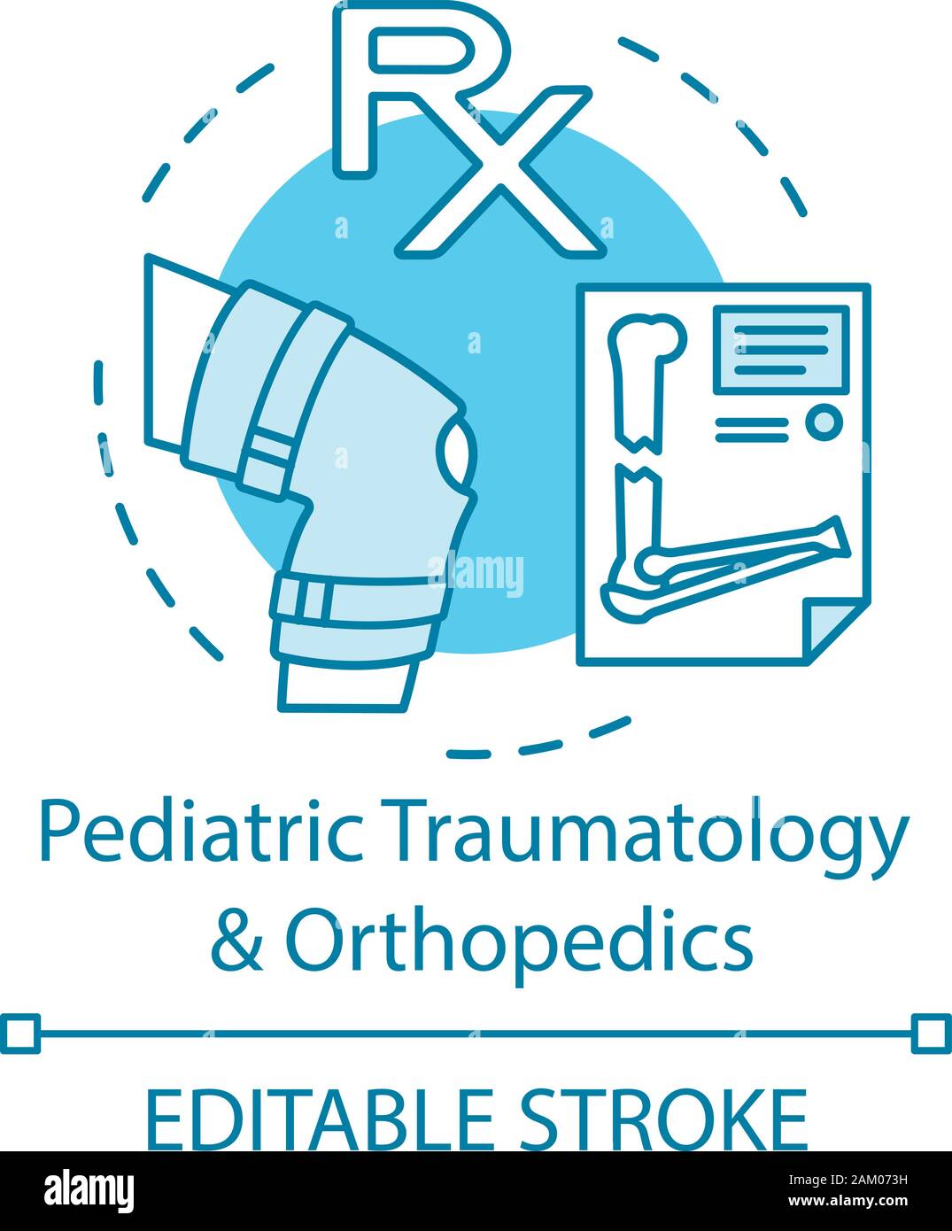 Pediatric traumatology and orthopedics concept icon. Physical therapy