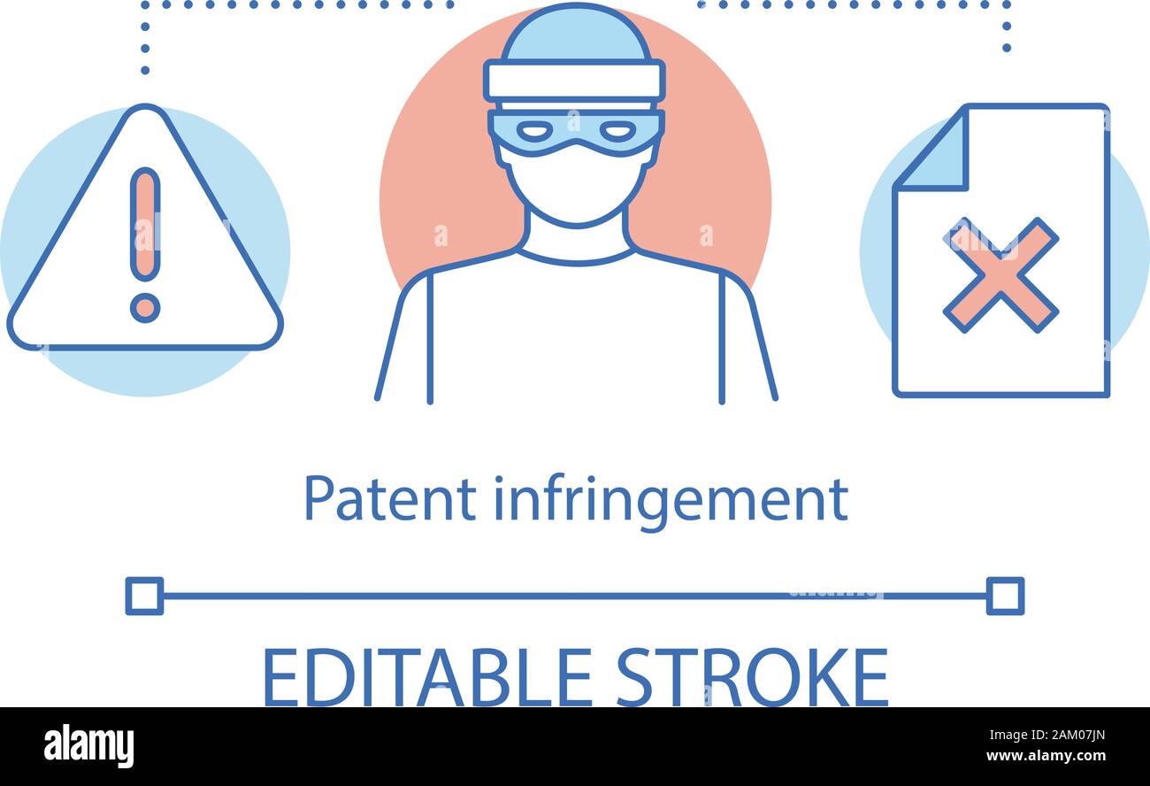 Patent infringement concept icon. Copyright violation idea thin line  illustration. Cyber spying. Plagiarism. Cyber spying. Intellectual property  theft Stock Vector Image \u0026 Art - Alamy, image size:1300x888