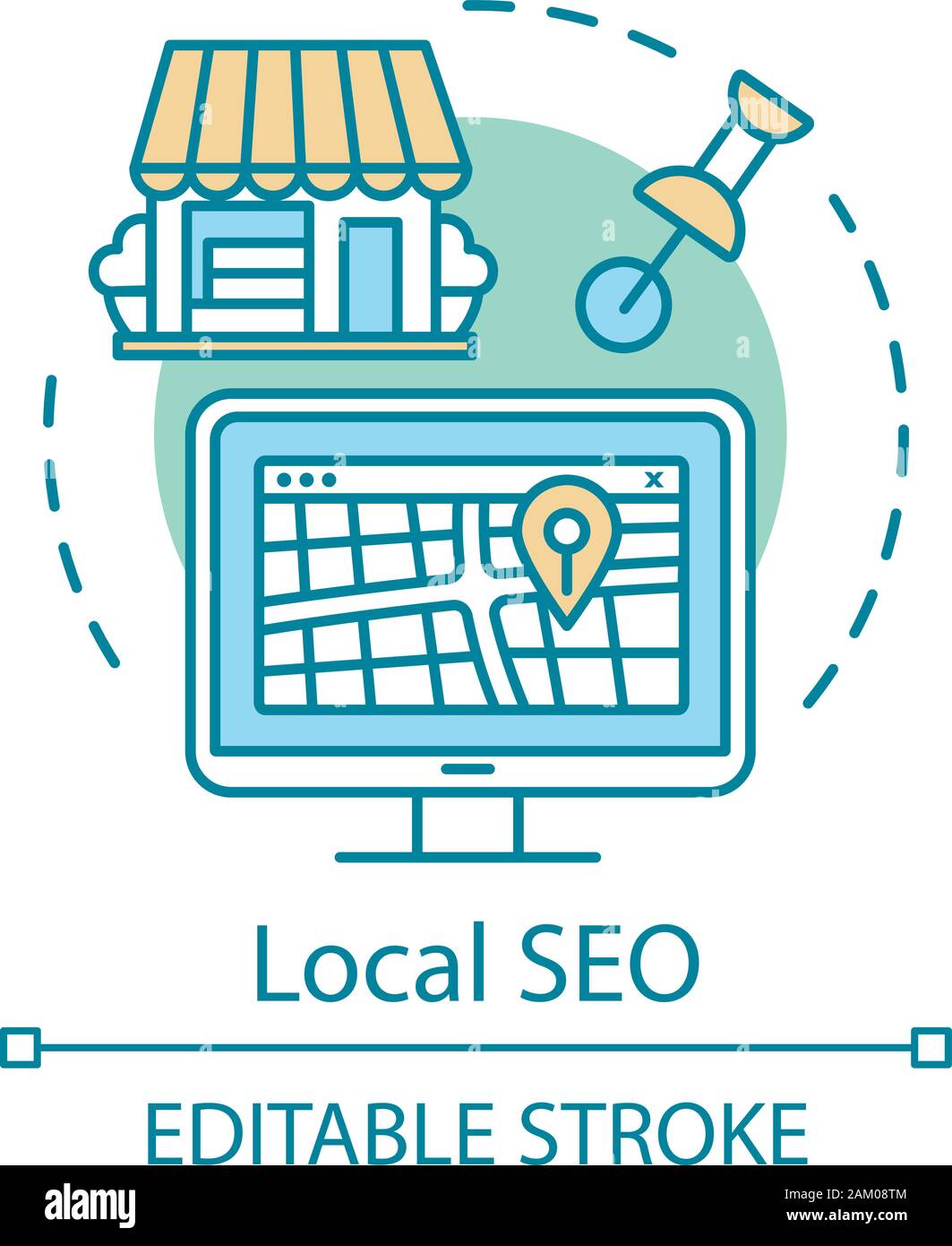 Ranking location icon outline hi-res stock photography and images - Alamy