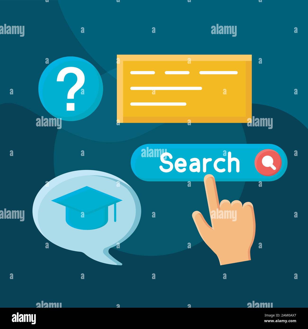 E-learning flat concept vector icon. Online courses idea cartoon color ...