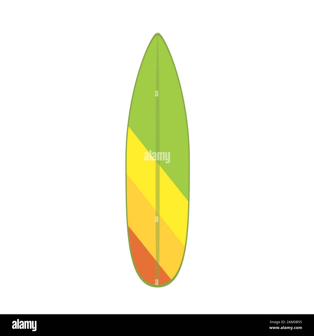 Vector illustration of modern colorful surfboard, on white background ...