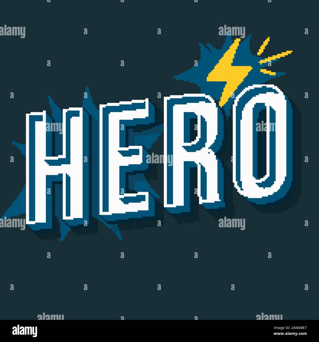 Hero Vintage 3d Vector Lettering Retro Bold Font Typeface Pop