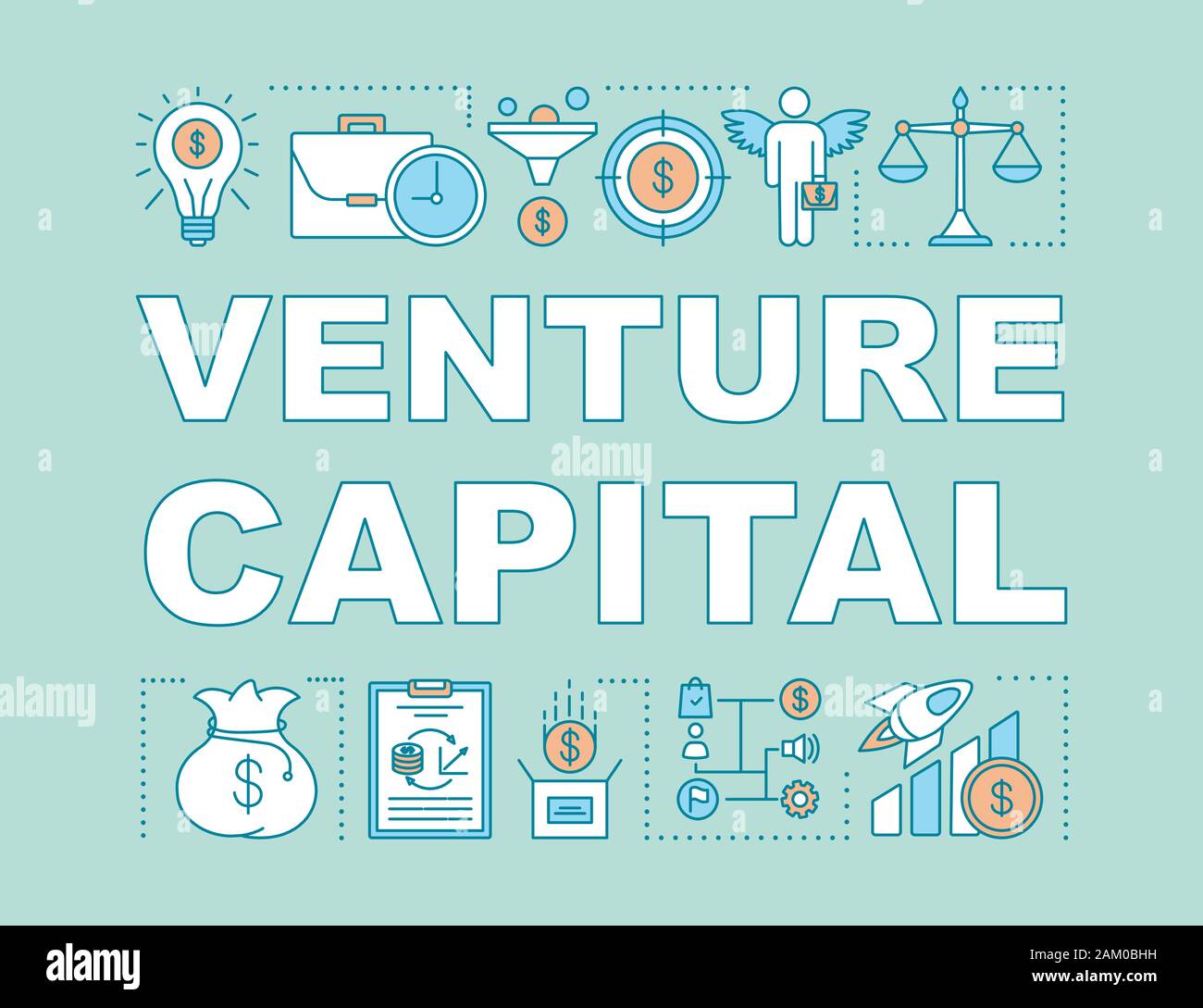 Venture capital word concepts banner. Risk startup investment. Business ...