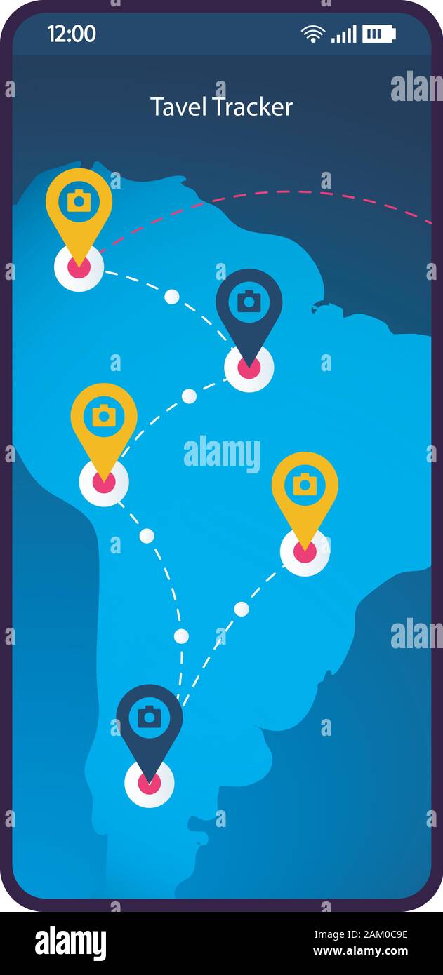 Digital map tracking traveler gps Cut Out Stock Images & Pictures Alamy