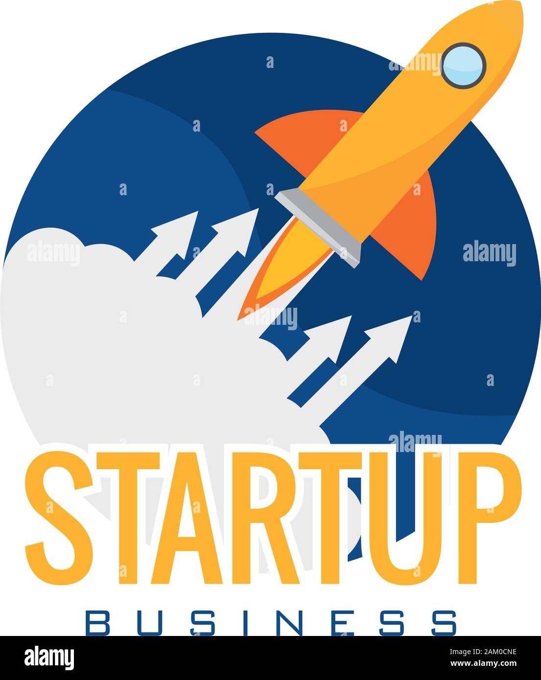 Startup poster with a rocket - Vector illustration design Stock Vector ...