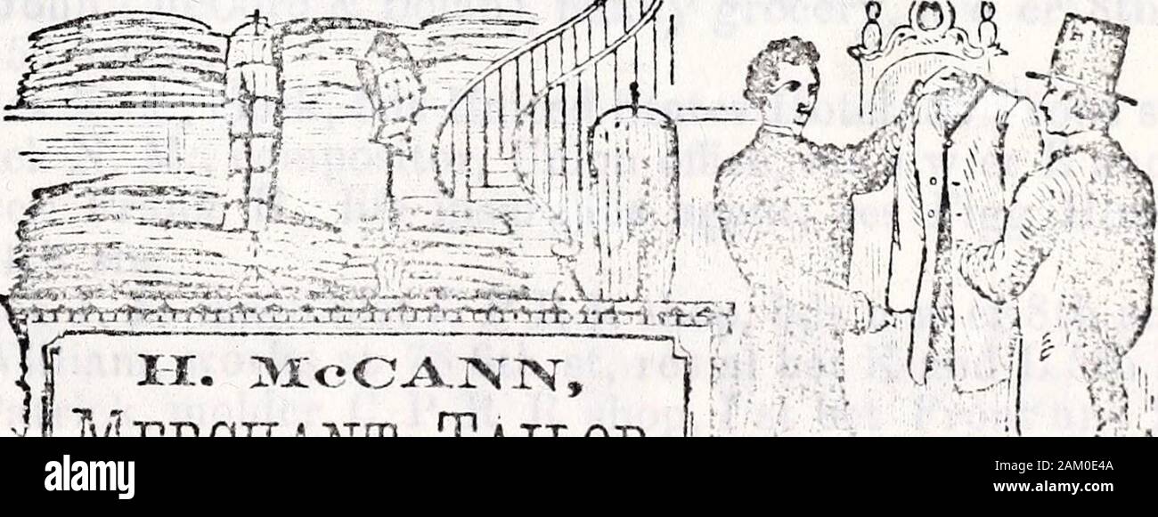 Sacramento city and county directory . e 45 4th st, res s side G st bet 10thand llth. McCANN HENRY, merchant tailor, 223 J st, res same. McCann John, laborer C P B R, res n w cr P and 4th sts. McCann Margaret, res n side M st bet 8th and 9th. McCann Michael, boot maker at 110 3d st bet L and M, res same. McCann James, boot maker, 110 3d st, res same. McCann James, laborer, bds United States Hotel, 55 Front st. McCann D., clerk, rm Reads blk, cr 3d and J sts. McCann William, laborer, res s side J st bet 16th and 17th. McCants Thomas, brickmason, res w side 10th st bet O and P. McCaragher George Stock Photo