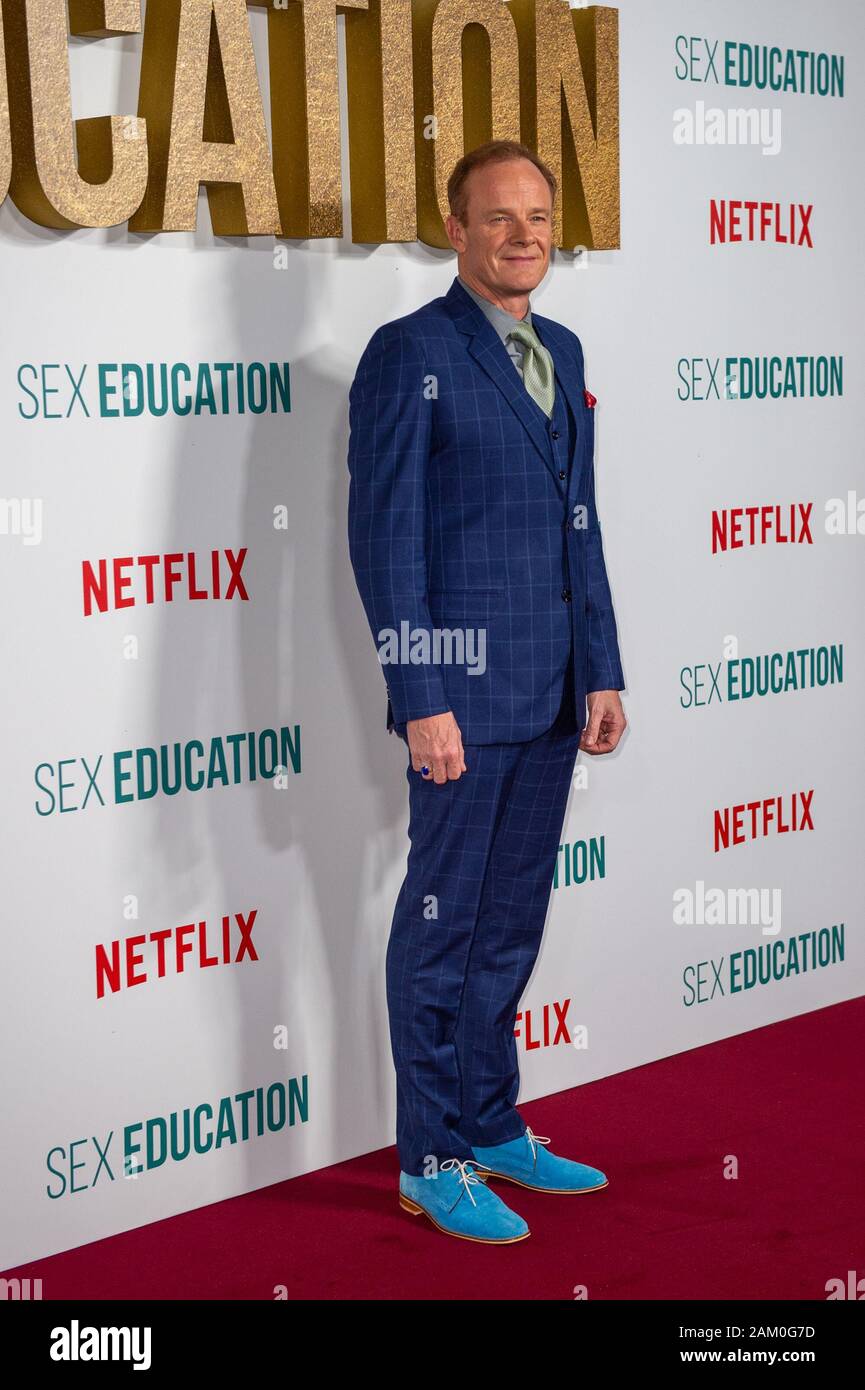 London, United Kingdom. 8 January 2020. Alistair Petrie attends the Sex Education Series 2 Premiere held at the Genesis Cinema in Bethnal Green. Credit: Peter Manning/Alamy Live News Stock Photo