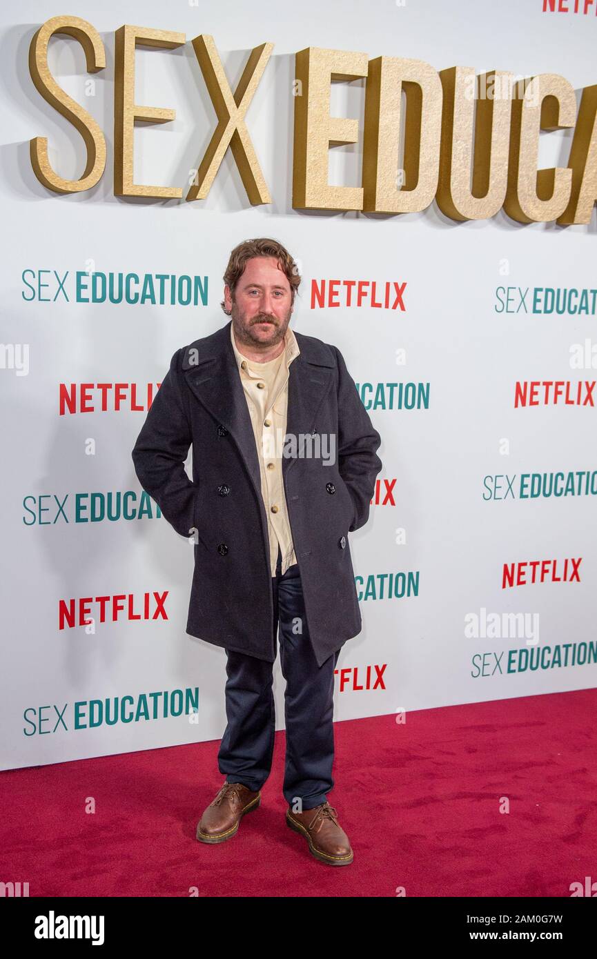 London, United Kingdom. 8 January 2020. Jim Howick attends the Sex Education Series 2 Premiere held at the Genesis Cinema in Bethnal Green. Credit: Peter Manning/Alamy Live News Stock Photo