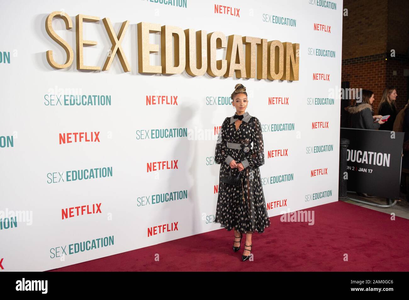 London, United Kingdom. 8 January 2020. Patricia Allison attends the Sex Education Series 2 Premiere held at the Genesis Cinema in Bethnal Green. Credit: Peter Manning/Alamy Live News Stock Photo