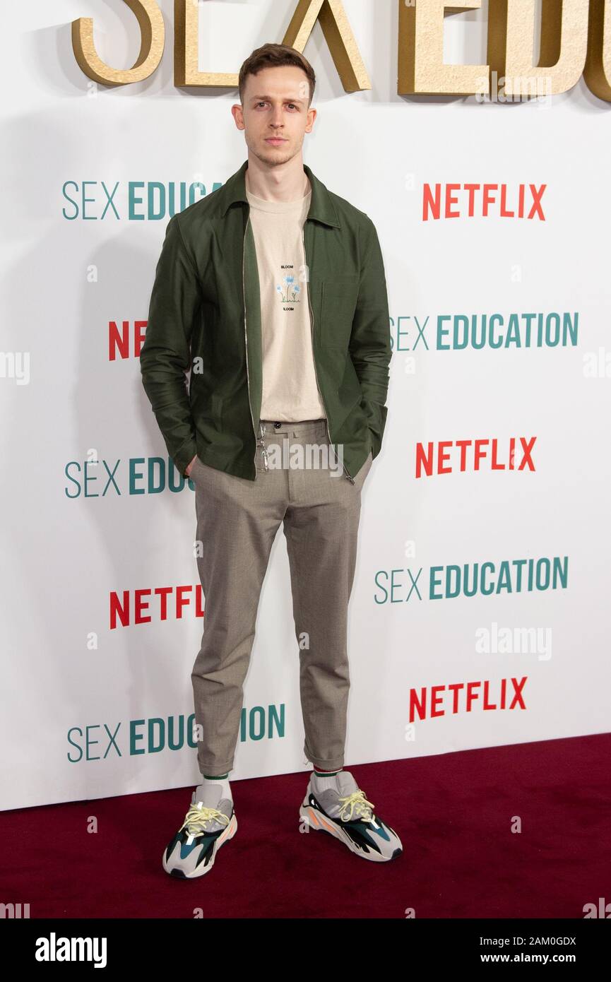 London, United Kingdom. 8 January 2020. George Somner attends the Sex Education Series 2 Premiere held at the Genesis Cinema in Bethnal Green. Credit: Peter Manning/Alamy Live News Stock Photo