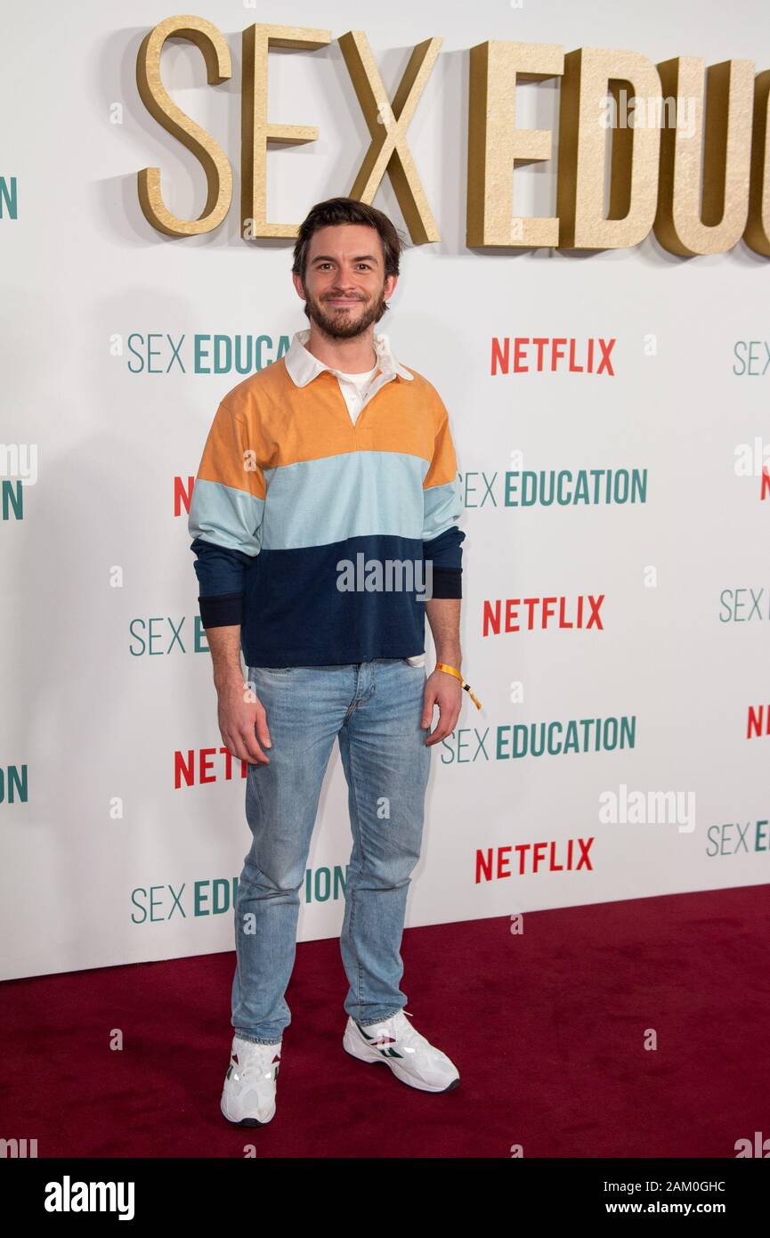 London, United Kingdom. 8 January 2020. Jonathan Bailey attends the Sex Education Series 2 Premiere held at the Genesis Cinema in Bethnal Green. Credit: Peter Manning/Alamy Live News Stock Photo