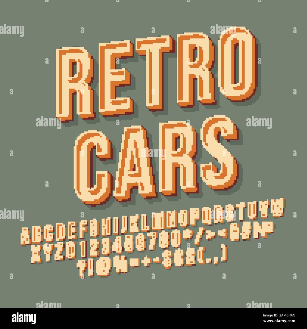 Retro Cars 3d Vector Lettering Vintage Bold Font Pop Art