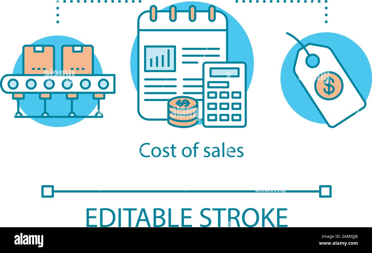 Cost of sales concept icon. Production expenses idea thin line