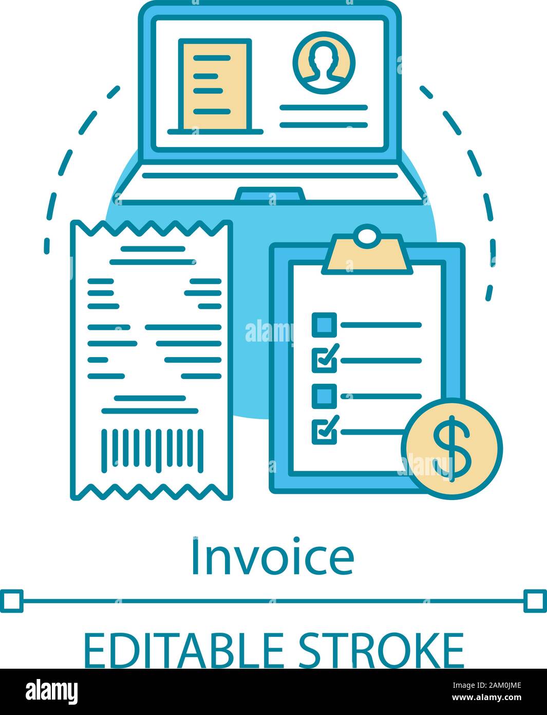 Invoice concept icon. Commercial document idea thin line illustration ...