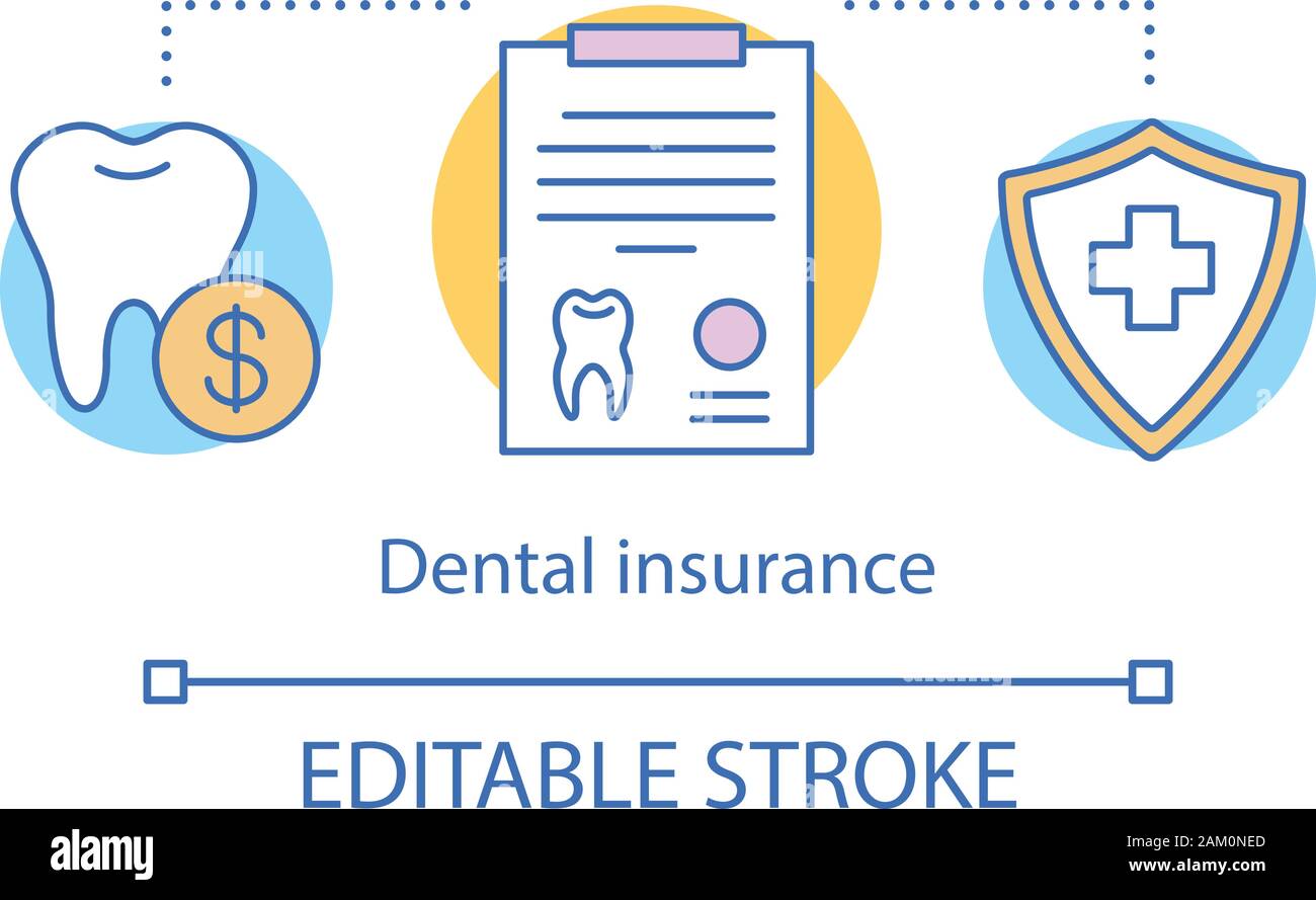 Dental insurance concept icon. Cost savings on treatment. Tooth therapy