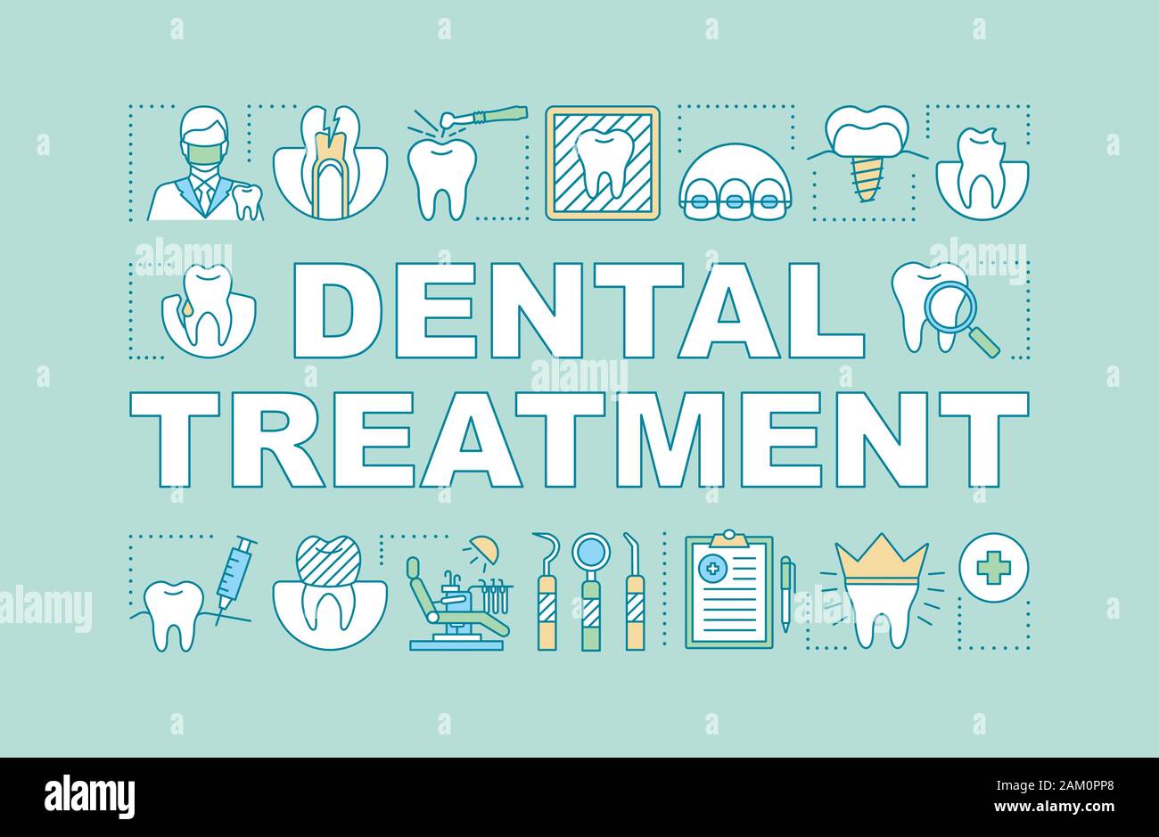 Dental Treatment Word Concepts Banner Modern Stomatology Services