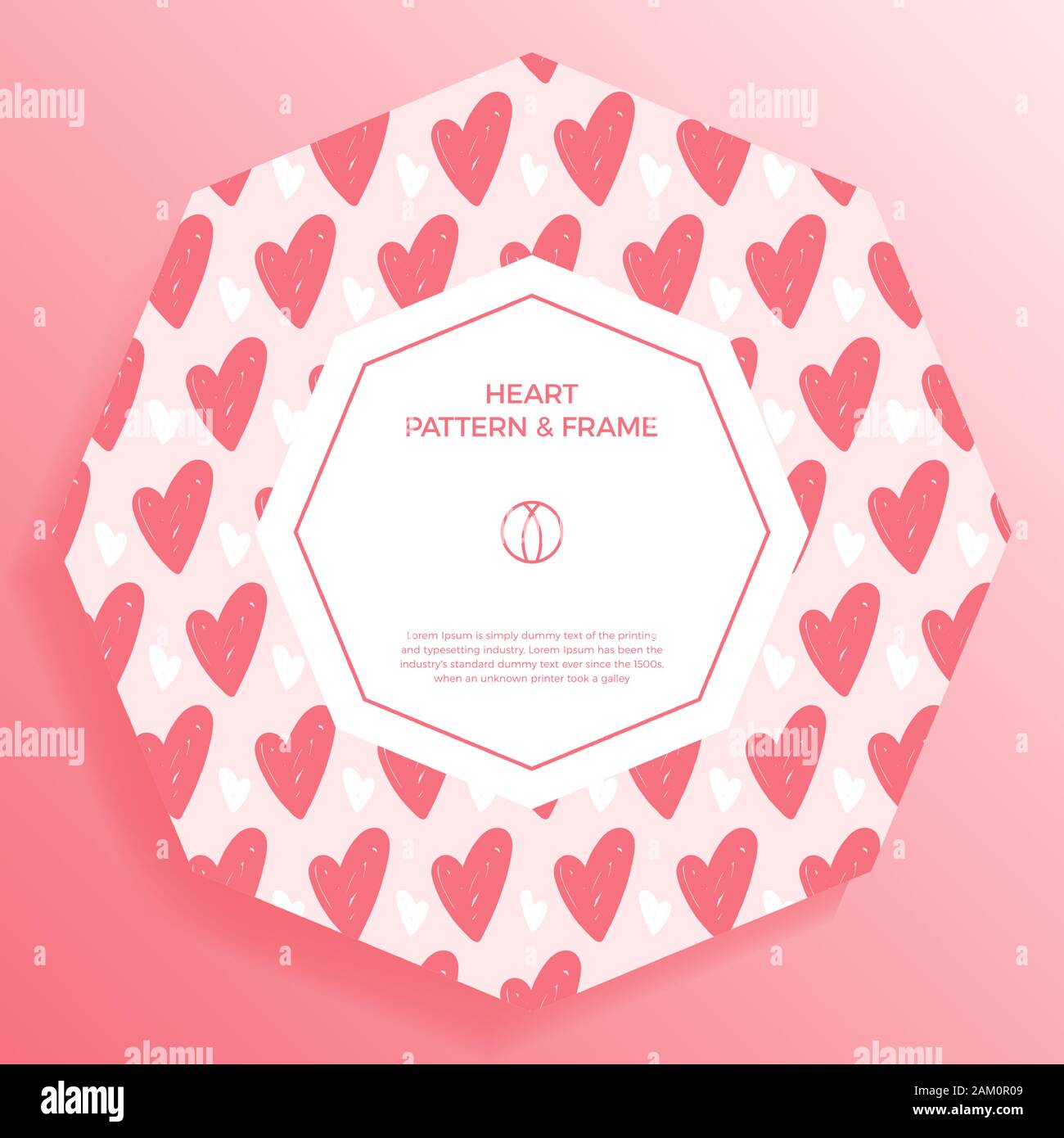 Poster Banner Or Card Frame Border With Love Hand Draw Trendy