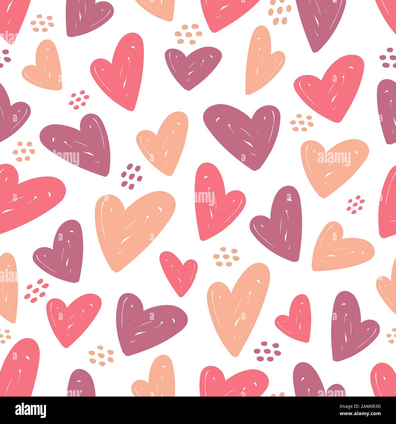 Cute Hearts Seamless Pattern Design Vector Valentine Wrapping