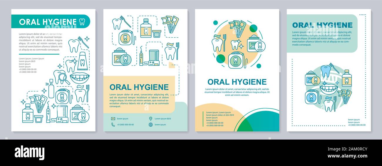Oral hygiene brochure template layout. Prevent tooth decay. Flyer