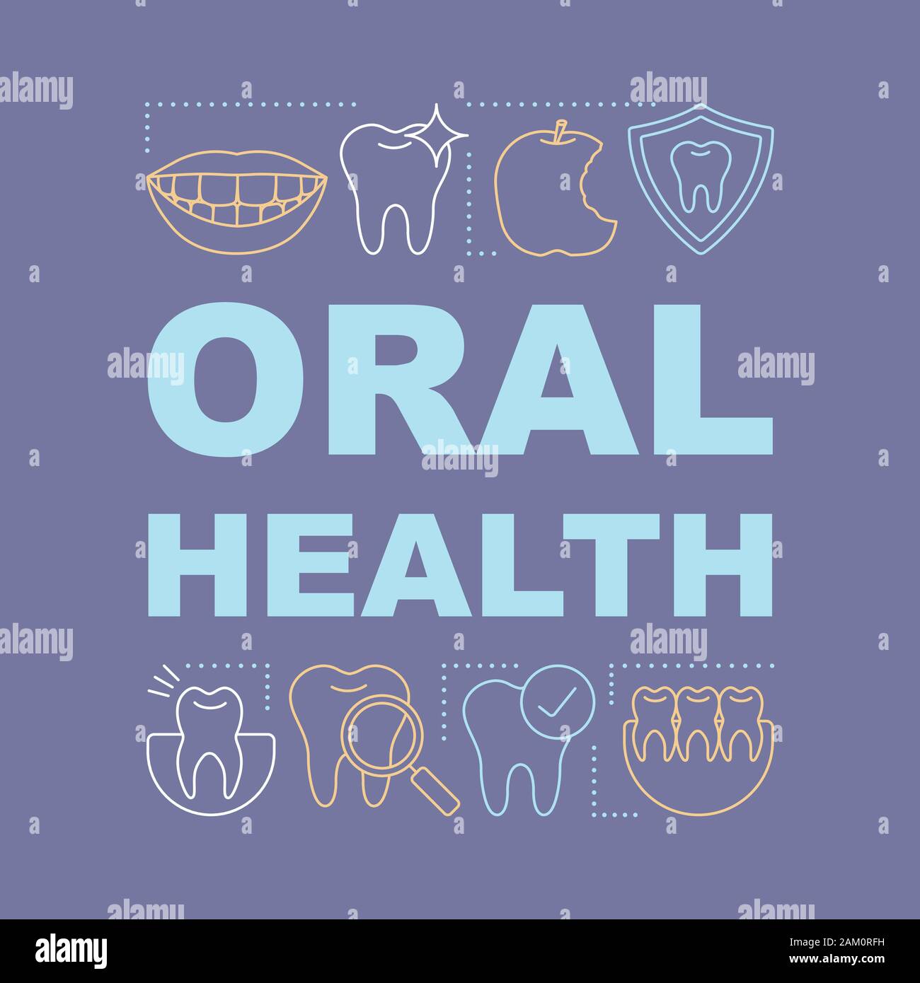 Oral health word concepts banner. Dental clinic. Healthy teeth