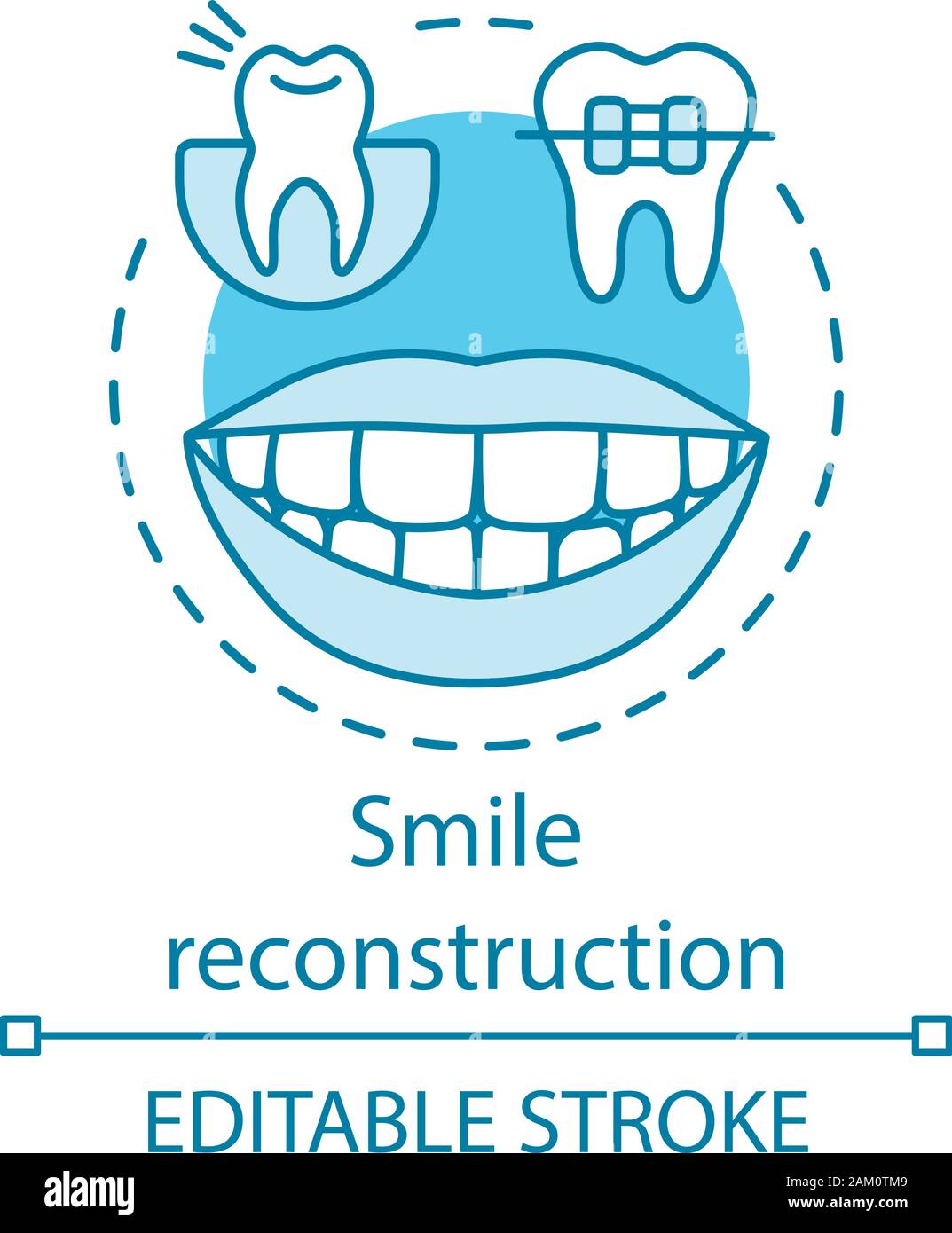 Smile Reconstruction Concept Icon Cosmetic Dentistry Plaque Removal 