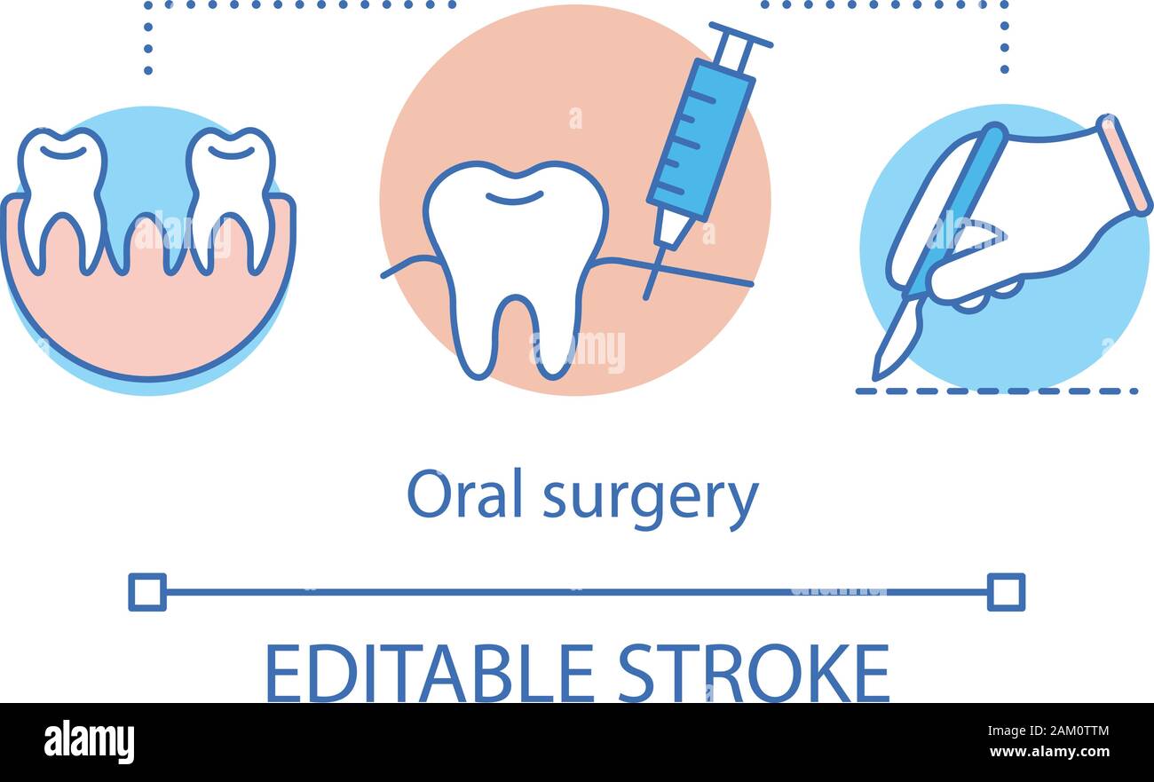 Oral surgery concept icon. Tooth extraction under anesthesia. Surgical