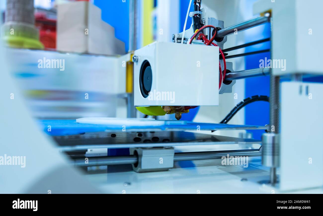 Three dimensional printing machine,3D printer. Stock Photo