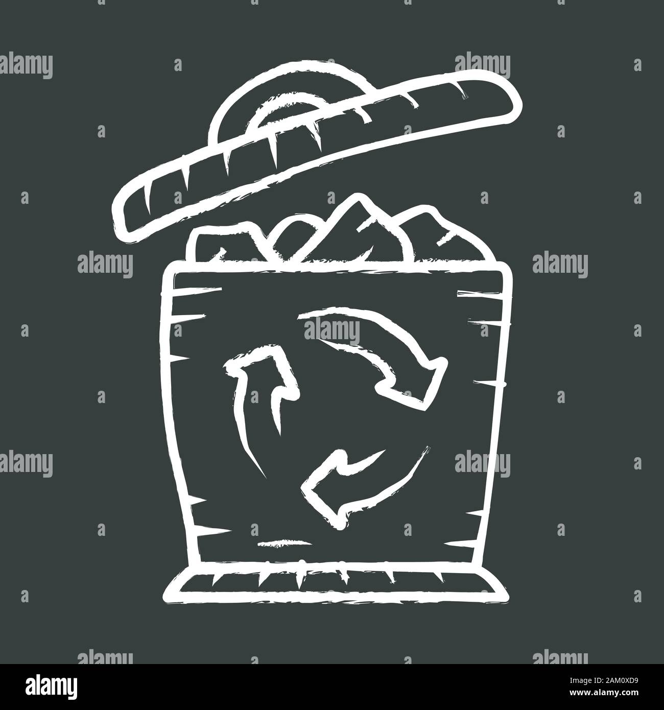 Recycling chalk icon. Environmental sustainability. Trash sorting ...