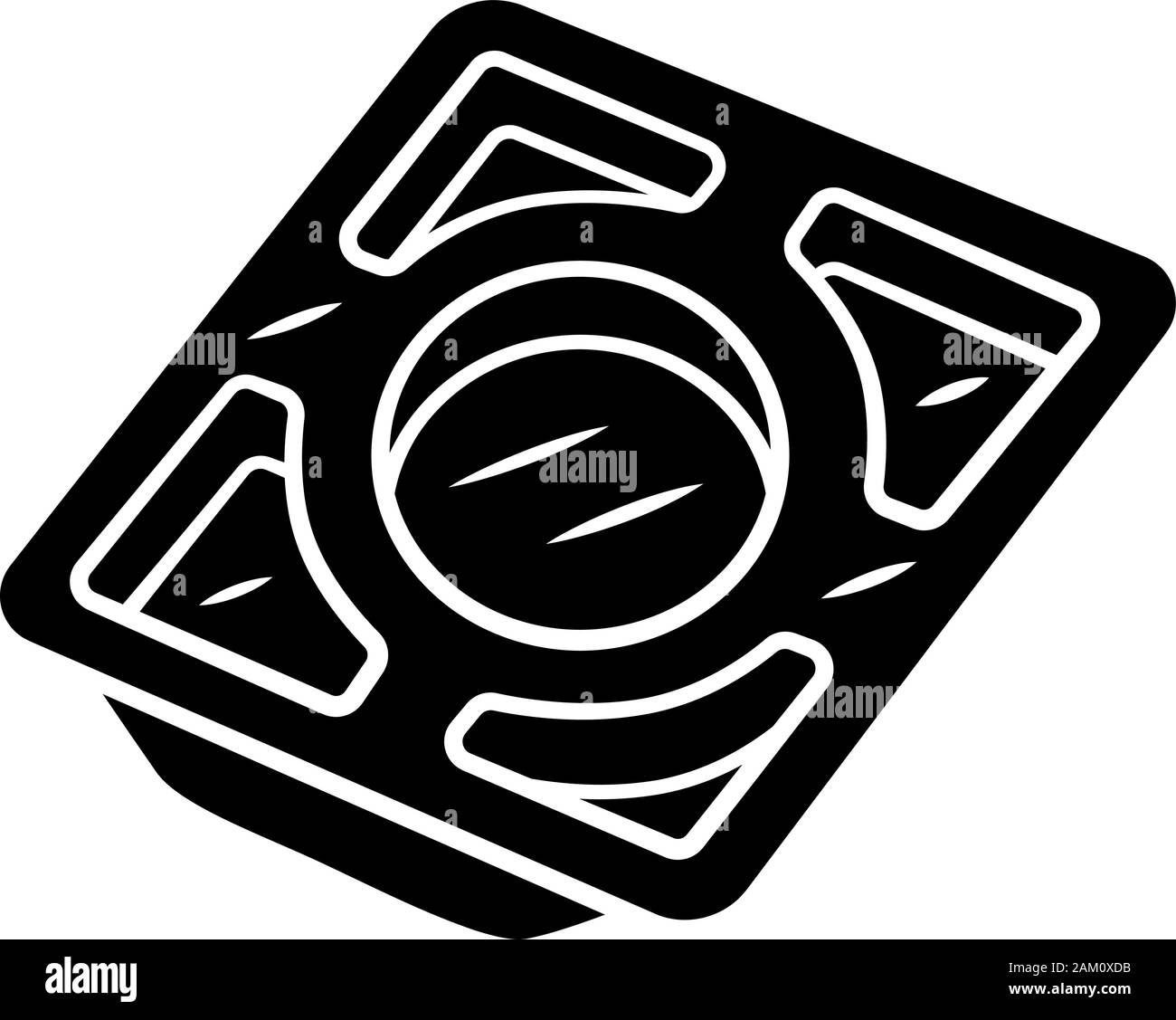 Stainless steel tray glyph icon. Recyclable kitchenware for serving