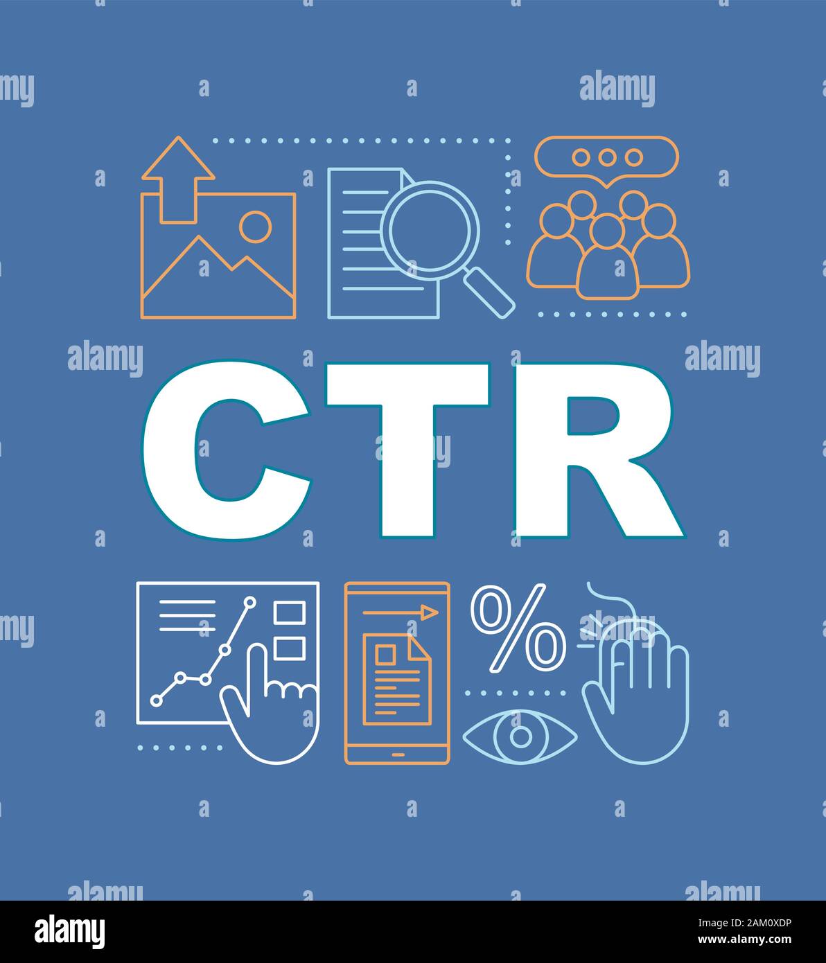 CTR word concepts banner. Clickthrough rate. site traffic