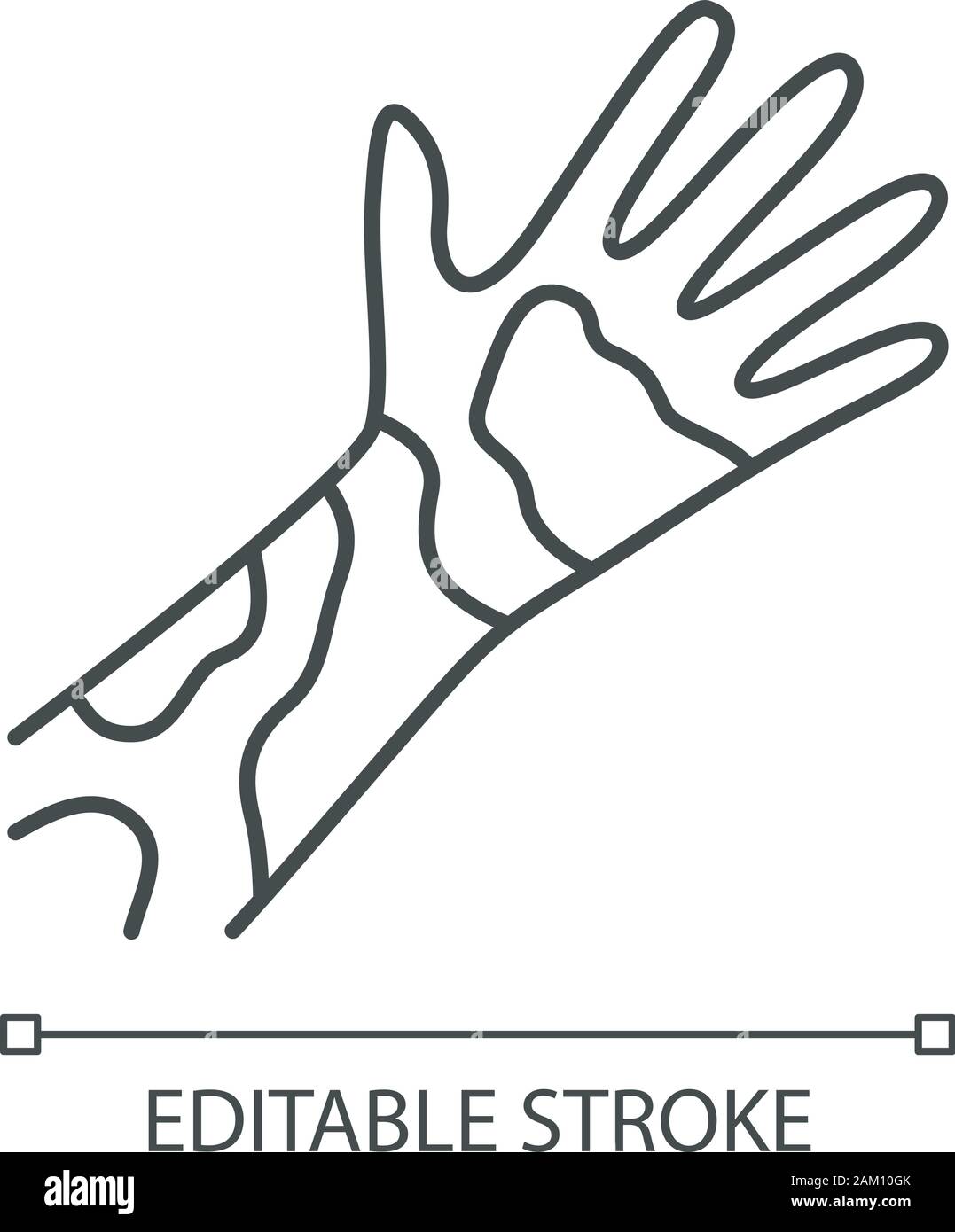 Contact dermatitis, hives linear icon. Thin line illustration. Skin