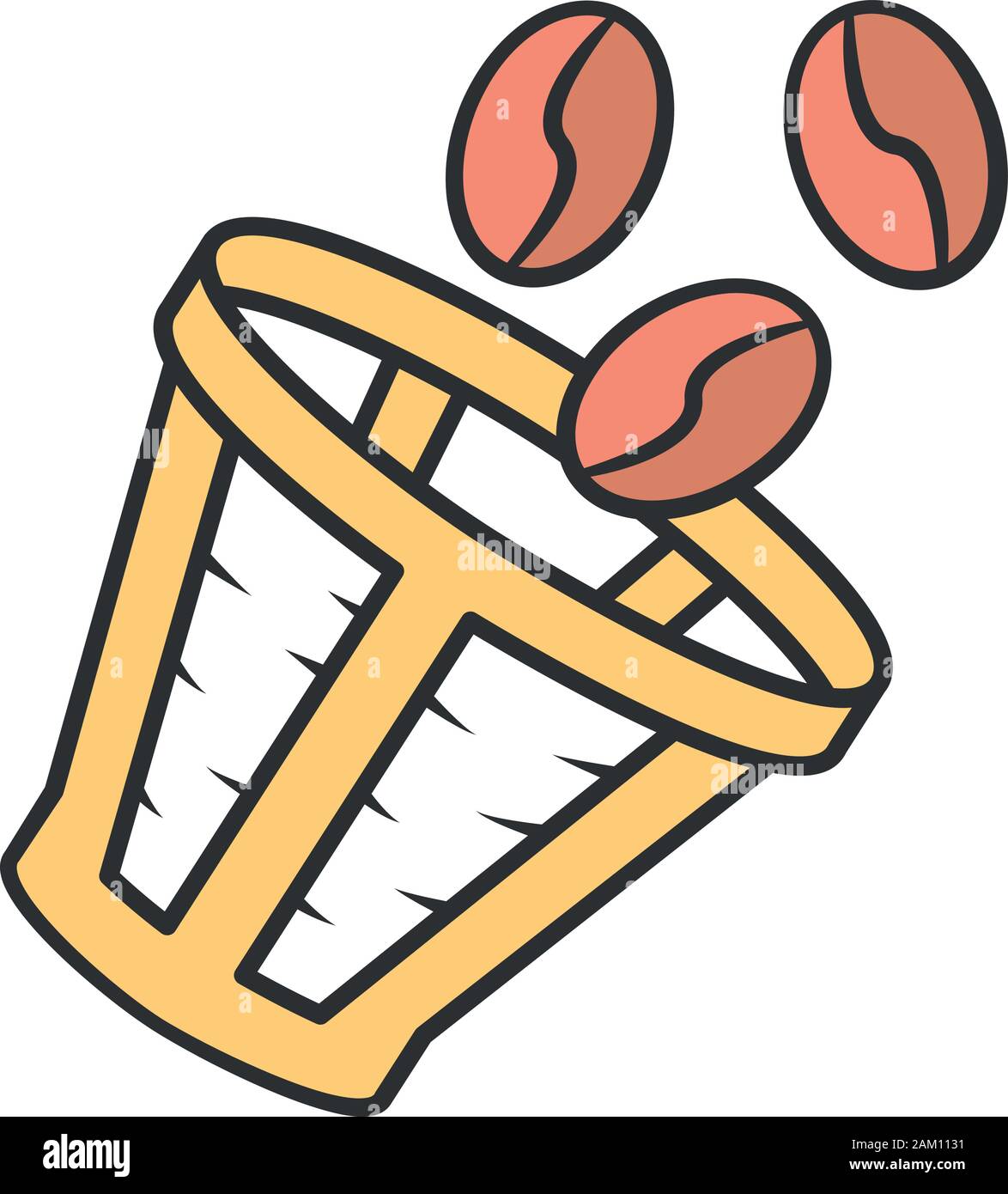 Reusable coffee filter color icon. Recyclable barista accessory, coffee